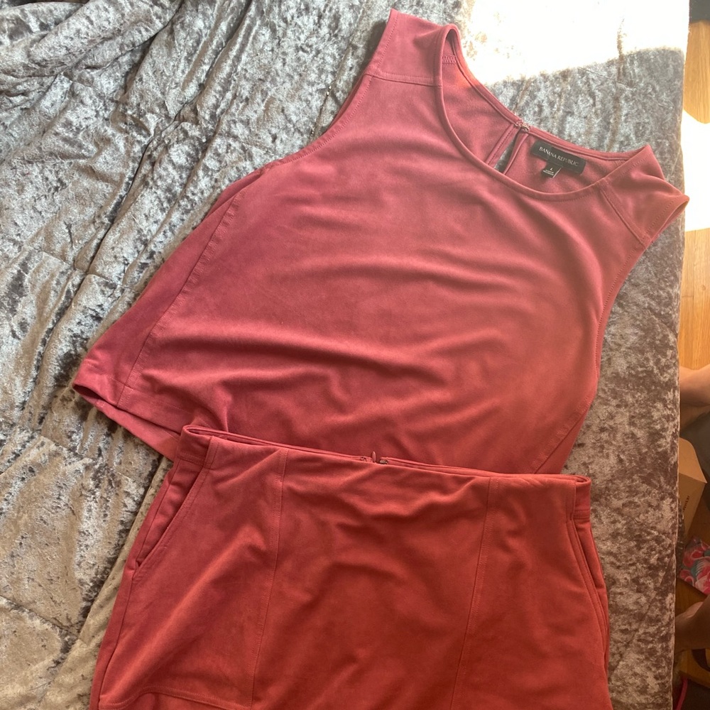 Banana Republic pink faux suede tank